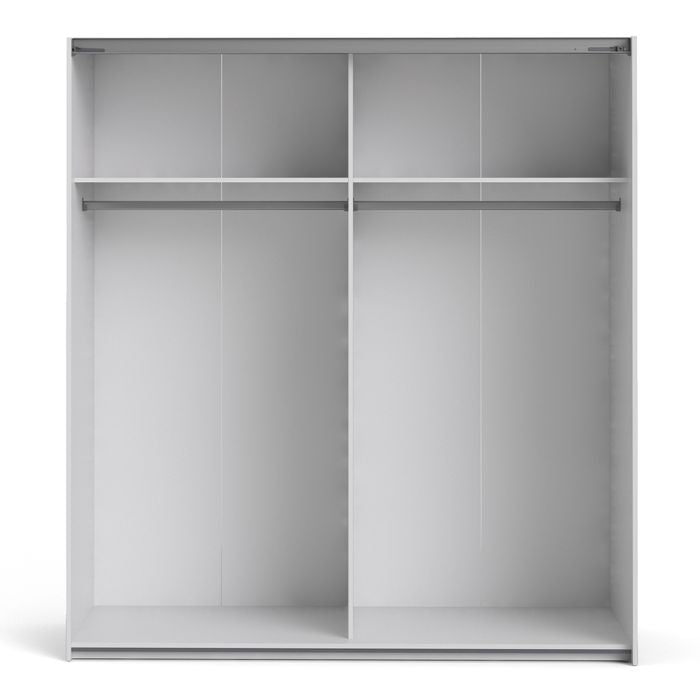 Cote | Furniture Verona Wardrobe, Sliding Doors + 2 Shelves (180cm) - Oak with Mirror Doors Verona, Wardrobes 7037528226