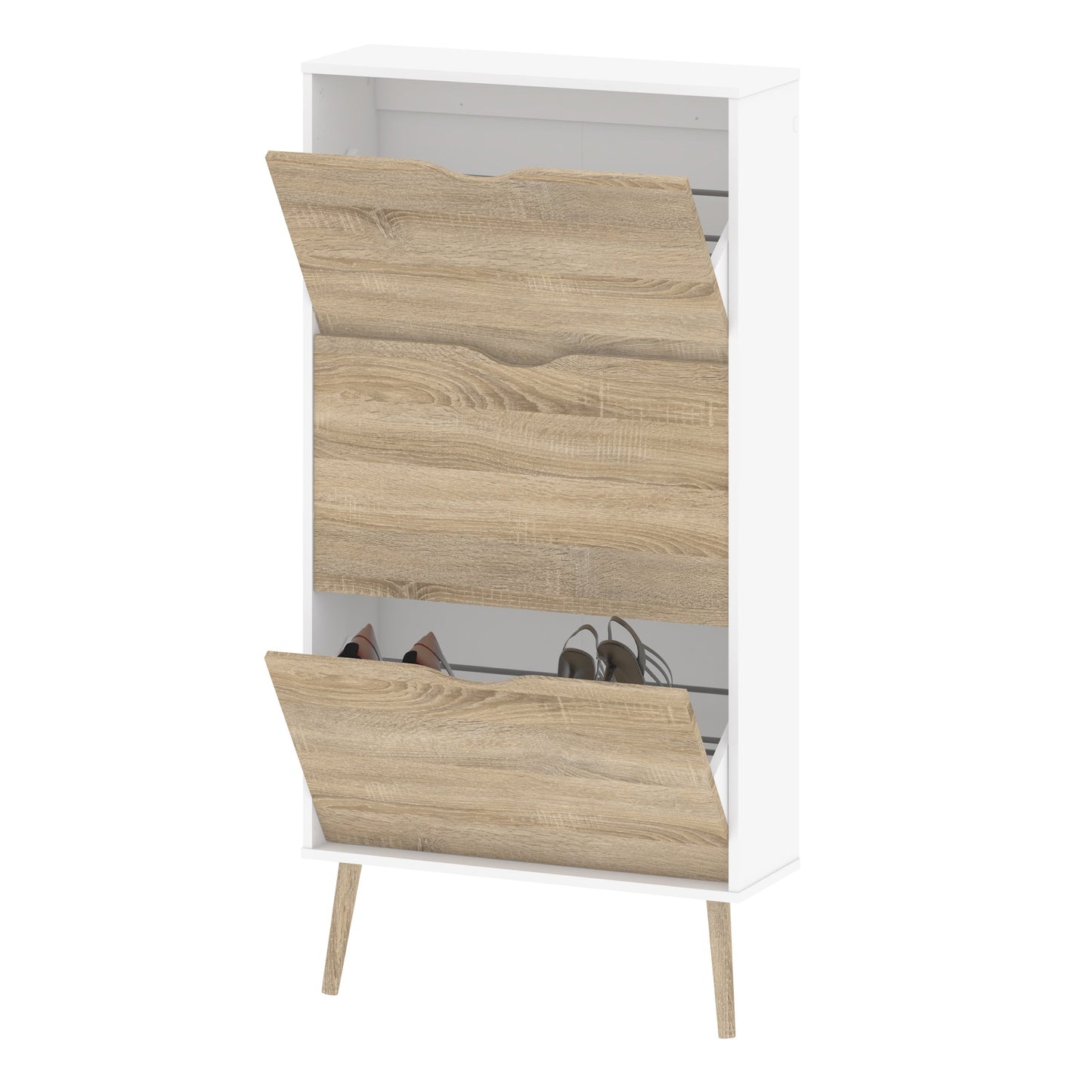 Cote | Furniture Oslo Shoe Storage, 3 Drawer - White & Oak Oslo, Shoe Storage 7044107449ak