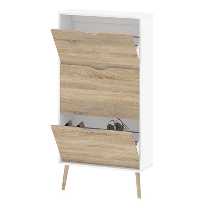 Cote | Furniture Oslo Shoe Storage, 3 Drawer - White & Oak Oslo, Shoe Storage 7044107449ak