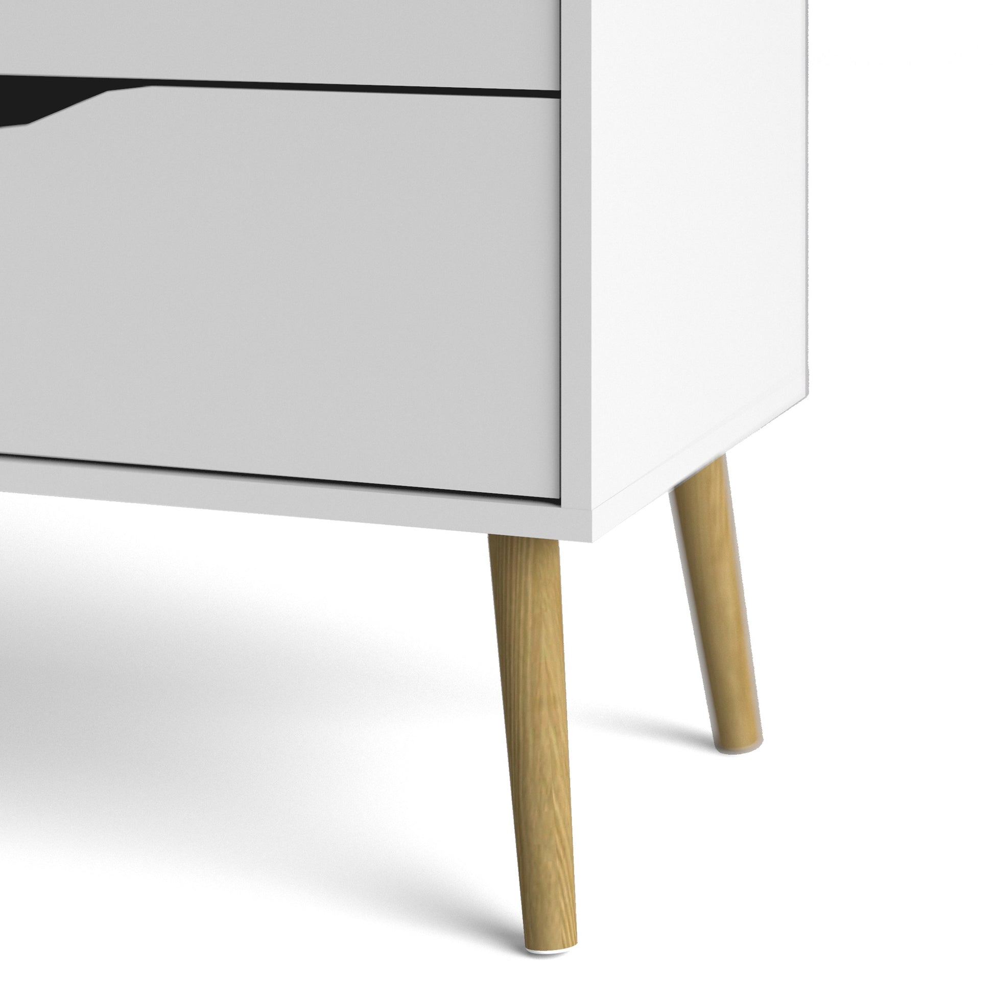 Cote | Furniture Oslo Chest of Drawers, 4 Drawer (2+2) - White & Oak Oslo, Chest of Drawers 7047539549ak