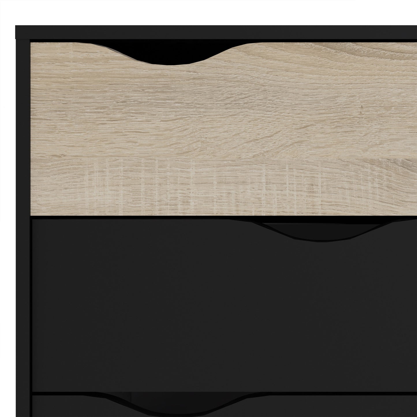 Cote | Furniture Oslo Chest of Drawers, 4 Drawer (2+2) - Black & Oak Oslo, Chest of Drawers 70475395gmak