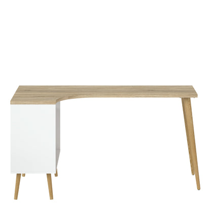 Cote | Furniture Oslo Desk, 2 Drawers - White & Oak Oslo, Dressing Tables & Desks 7047545049ak