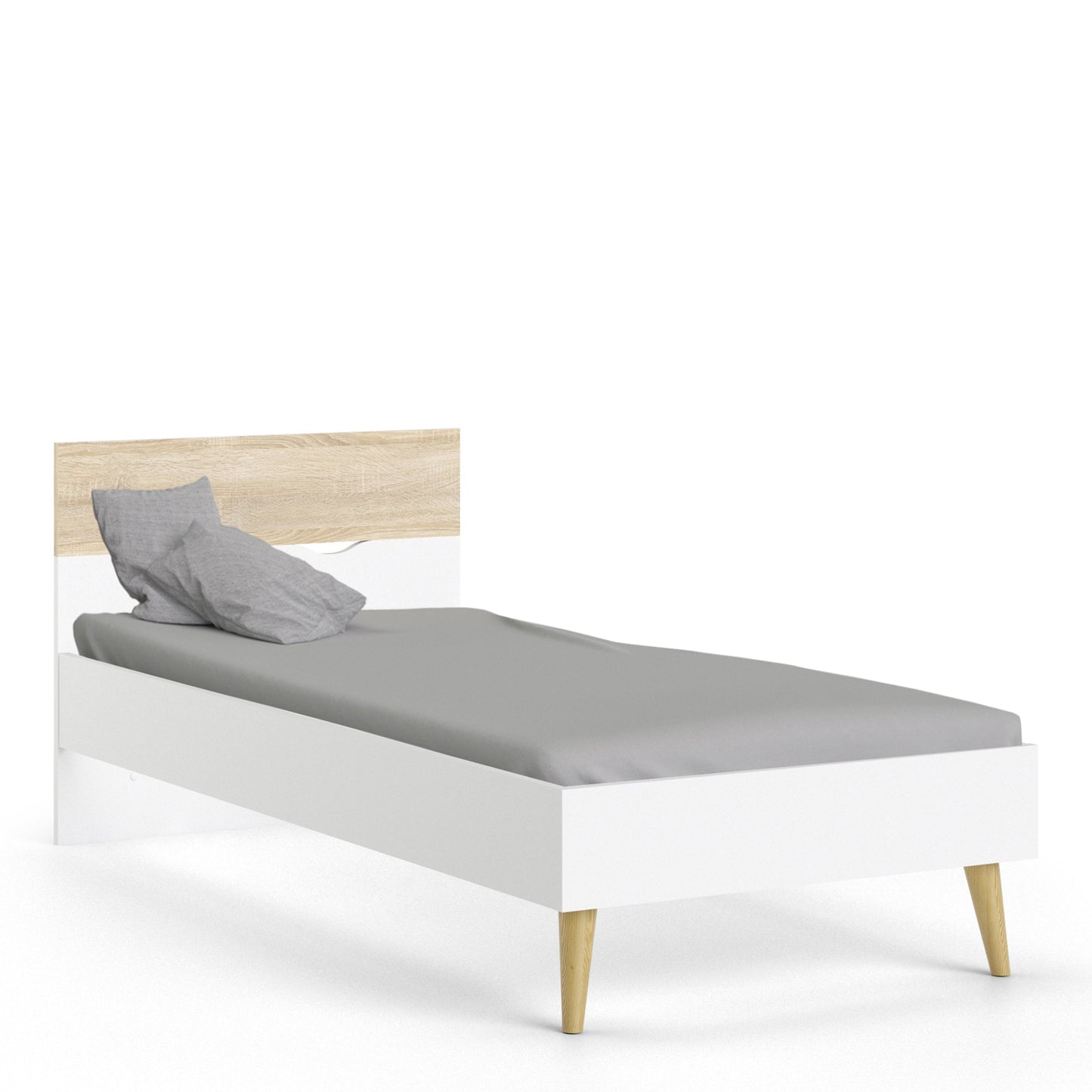 Cote | Furniture Oslo Single Bed (Euro) - White & Oak Oslo, Beds 7047580149AK