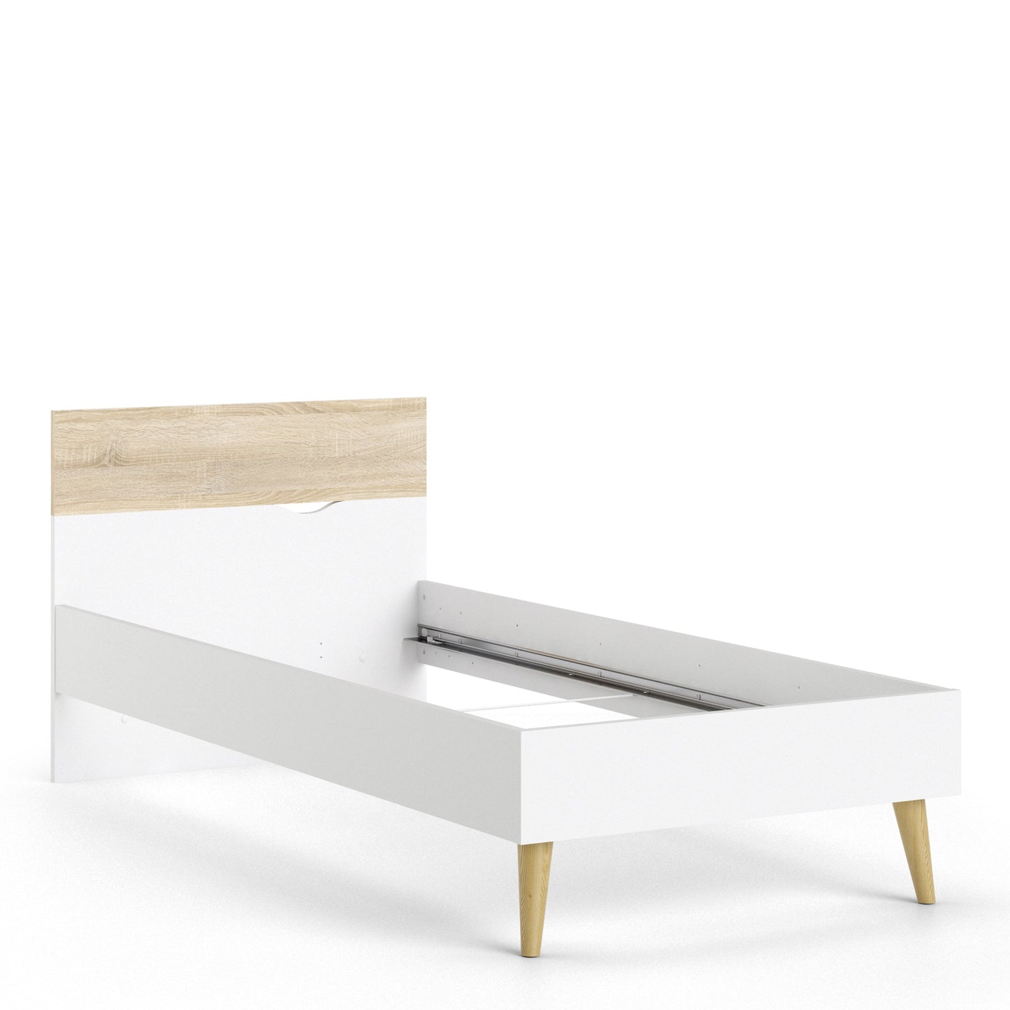 Cote | Furniture Oslo Single Bed (Euro) - White & Oak Oslo, Beds 7047580149AK