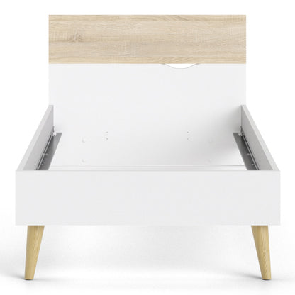 Cote | Furniture Oslo Single Bed (Euro) - White & Oak Oslo, Beds 7047580149AK