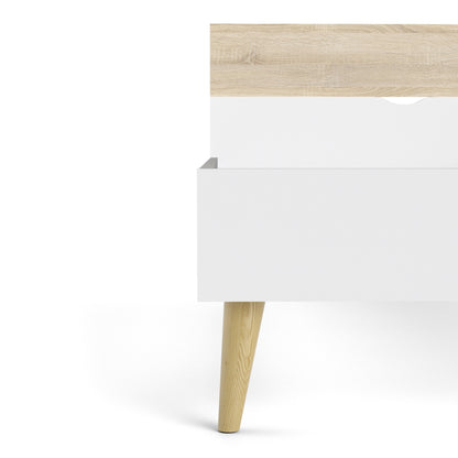 Cote | Furniture Oslo Single Bed (Euro) - White & Oak Oslo, Beds 7047580149AK