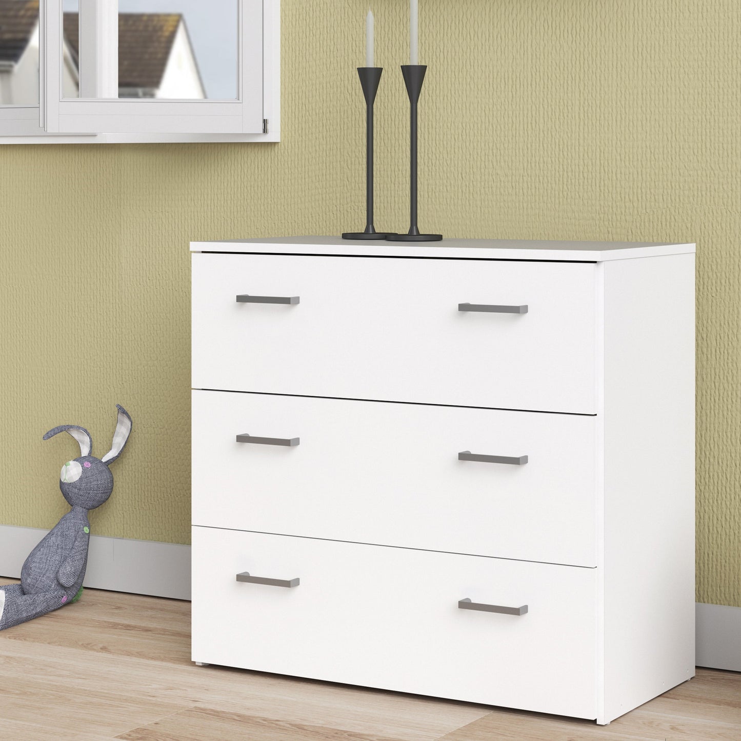 Cote | Furniture Space Chest of Drawers, 3 Drawer - White Space, Chest of Drawers 705704214949