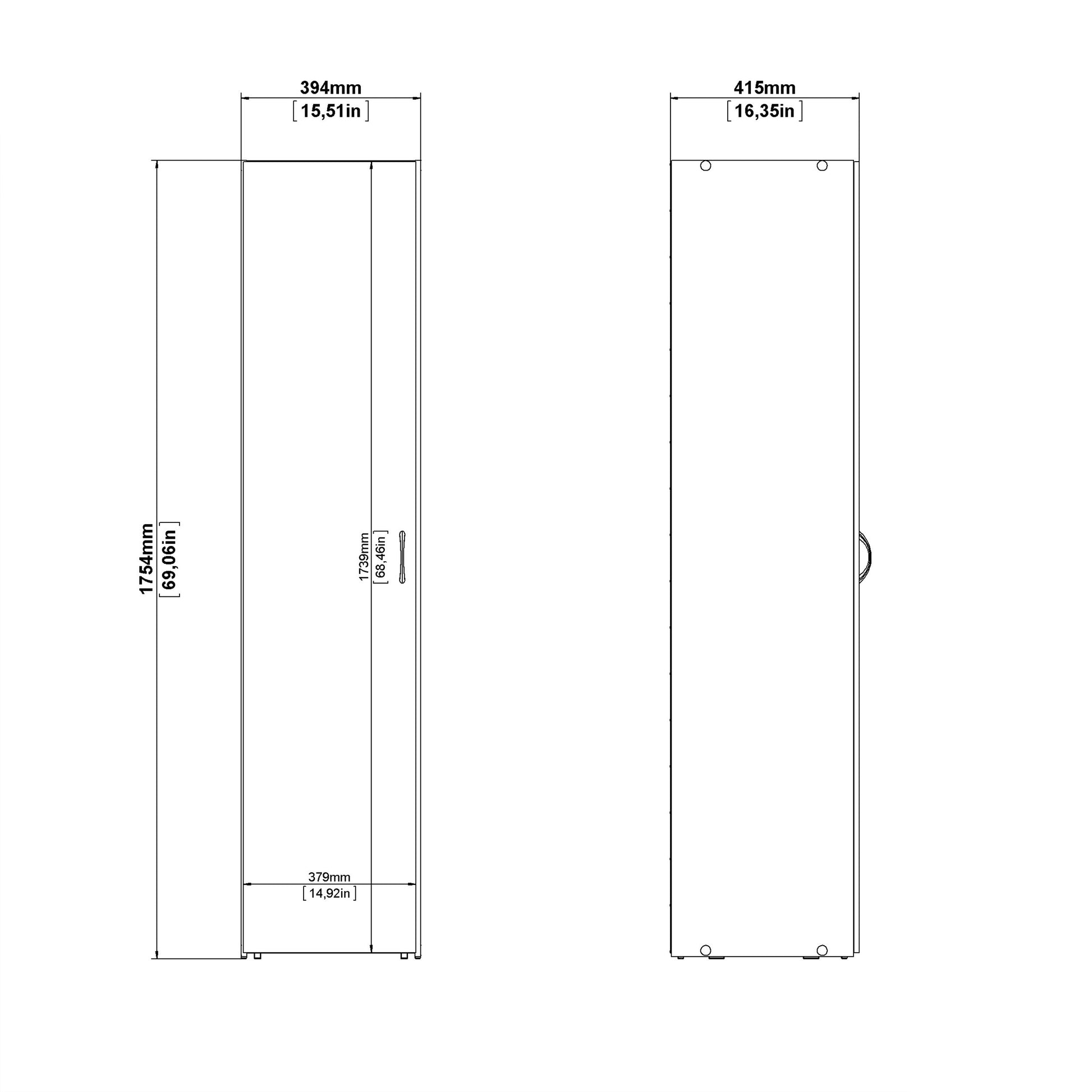 Cote | Furniture Space Wardrobe, 1 Door - White Space, Wardrobes 705704364949