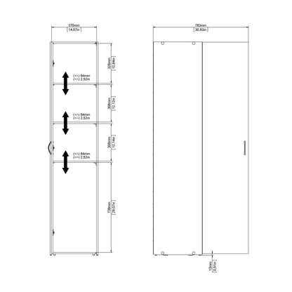 Cote | Furniture Space Wardrobe, 1 Door - White Space, Wardrobes 705704364949