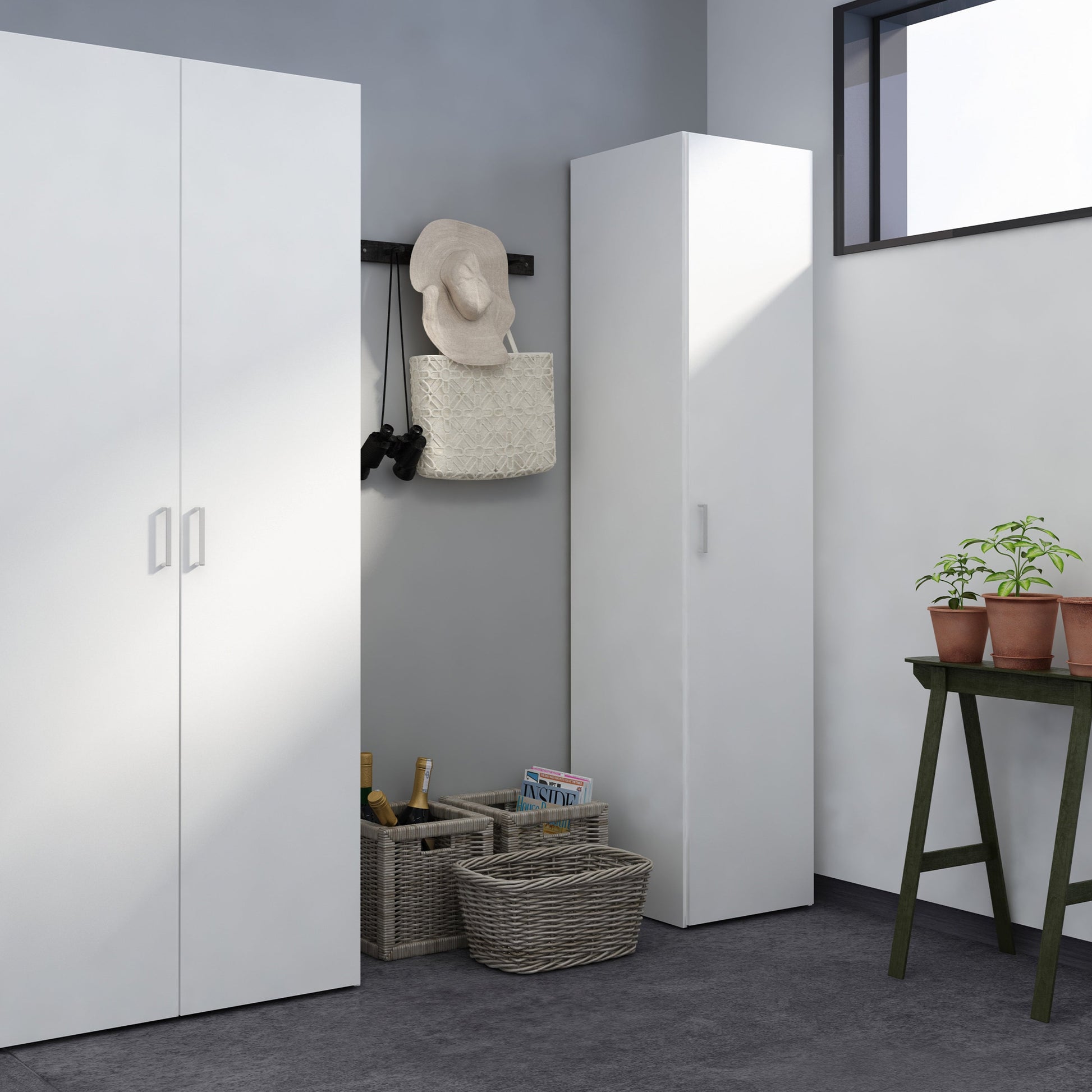 Cote | Furniture Space Wardrobe, 1 Door - White Space, Wardrobes 705704364949