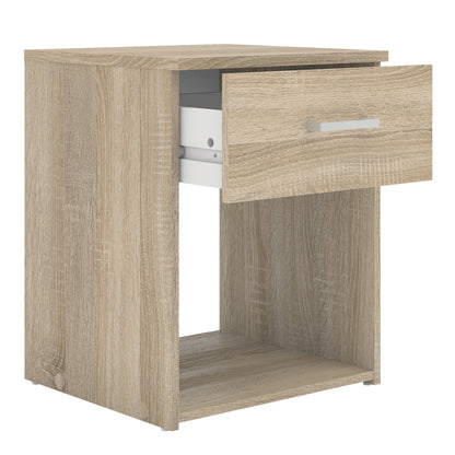 Cote | Furniture Space 3 Piece Bedroom Set - Bedside Table, Chest and 2 Door 1 Drawers Wardrobe - Oak Space, BUNDLE 705akakp1