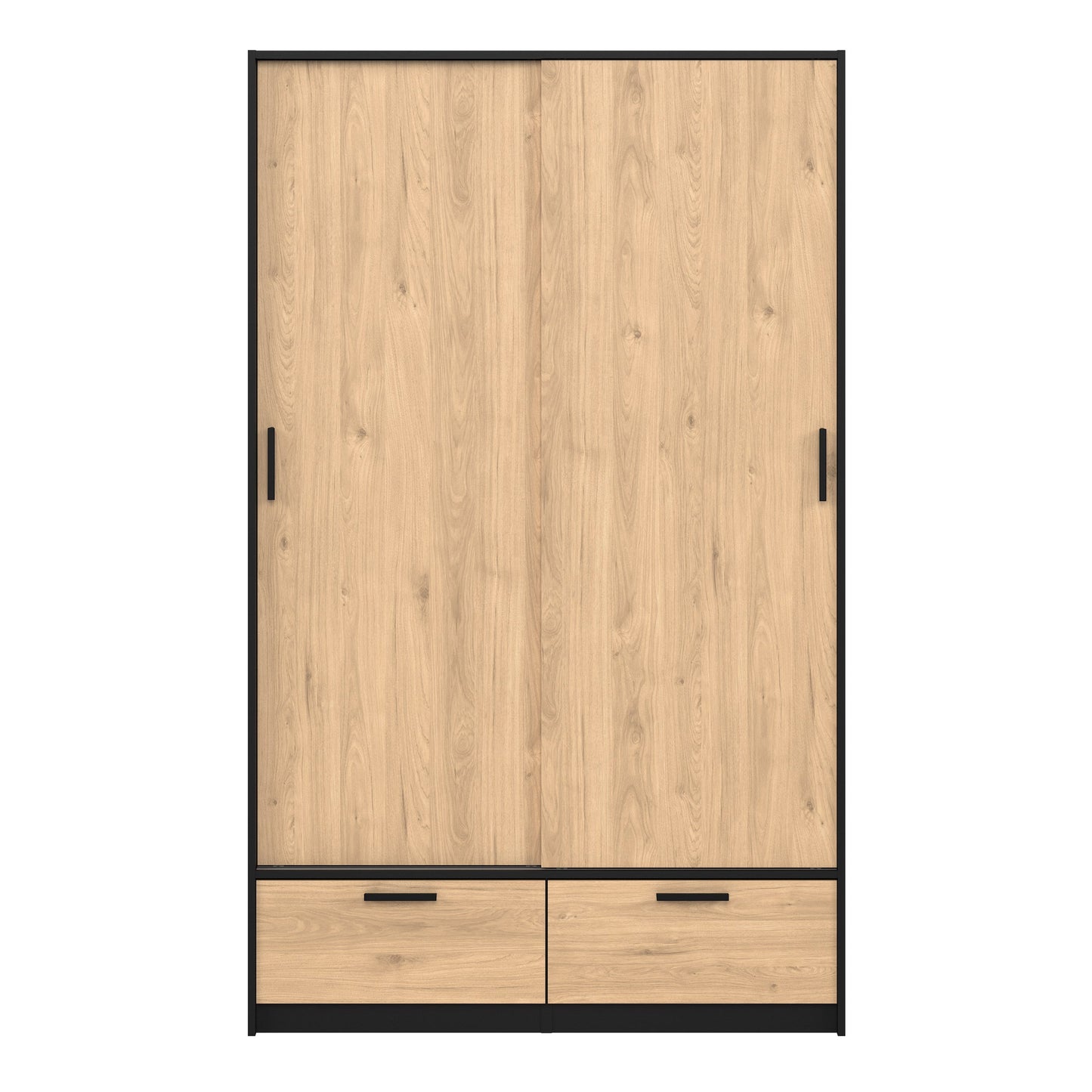 Cote | Furniture Line Wardrobe, 2 Door + 2 Drawer - Black & Oak Line, Wardrobes 70674324gmhl