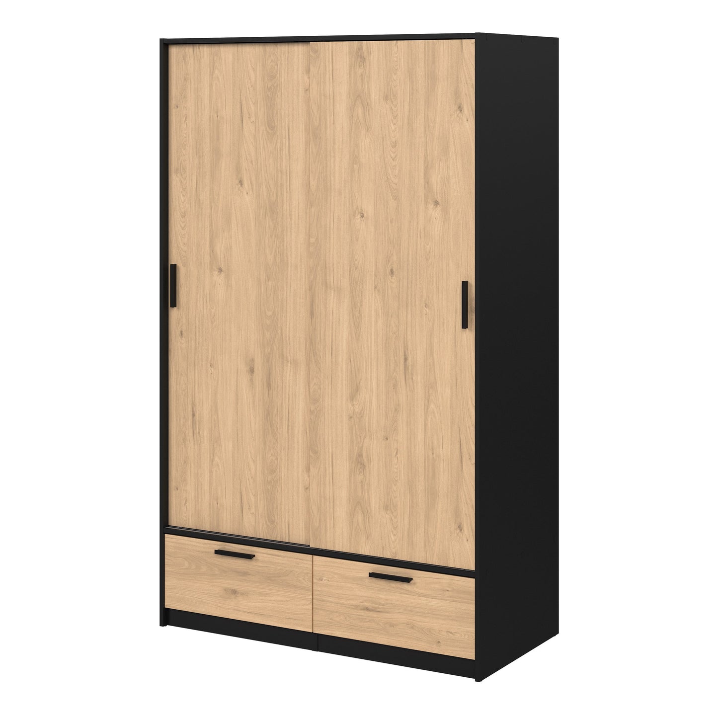 Cote | Furniture Line Wardrobe, 2 Door + 2 Drawer - Black & Oak Line, Wardrobes 70674324gmhl