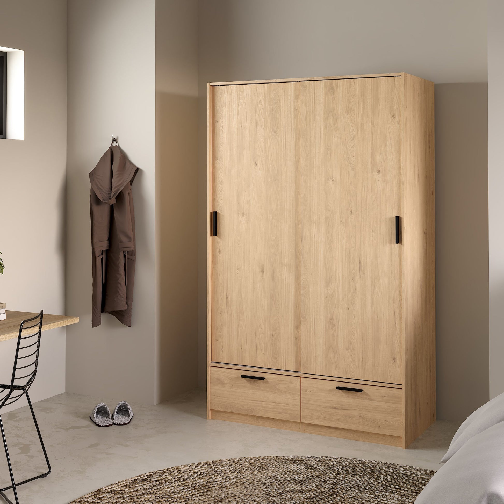 Cote | Furniture Line Wardrobe, 2 Door + 2 Drawer - Oak Line, Wardrobes 70674324hlhl