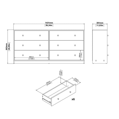 Cote | Furniture May Chest of Drawers, Dresser, 6 Drawer (3+3) - Black May, Chest of Drawers 708703288686