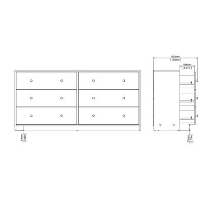 Cote | Furniture May Chest of Drawers, Dresser, 6 Drawer (3+3) - Black May, Chest of Drawers 708703288686