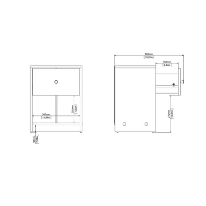 Cote | Furniture May Bedside Table, 1 Drawer - Coffee May, Bedside Tables 7087033120