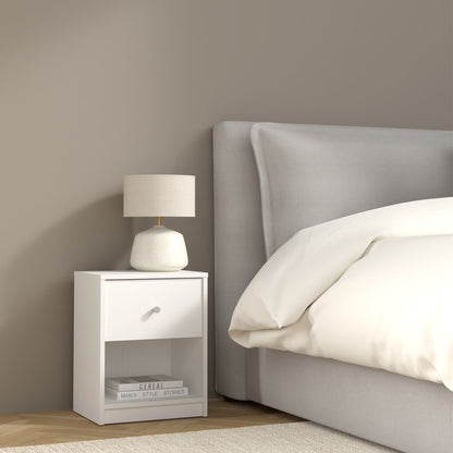 Cote | Furniture May Bedside Table, 1 Drawer - White May, Bedside Tables 7087033149