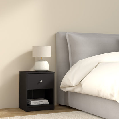 Cote | Furniture May Bedside Table, 1 Drawer - Black May, Bedside Tables 7087033186