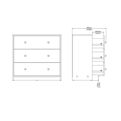 Cote | Furniture May Chest of Drawers, 3 Drawer - White May, Chest of Drawers 7087033249