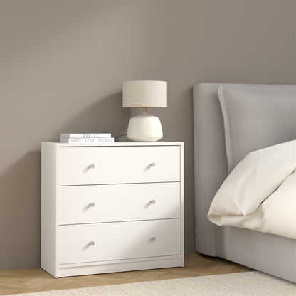 Cote | Furniture May Chest of Drawers, 3 Drawer - White May, Chest of Drawers 7087033249