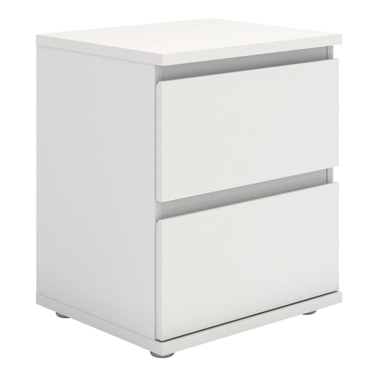 Cote | Furniture Nova Bedside Table, 2 Drawers - White Nova, Bedside Tables 7097109249