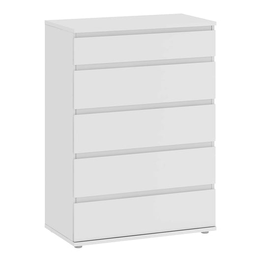 Cote | Furniture Nova Chest of Drawers, 5 Drawers - White Nova, Chest of Drawers 7097120049