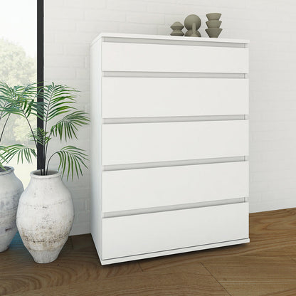 Cote | Furniture Nova Chest of Drawers, 5 Drawers - White Nova, Chest of Drawers 7097120049