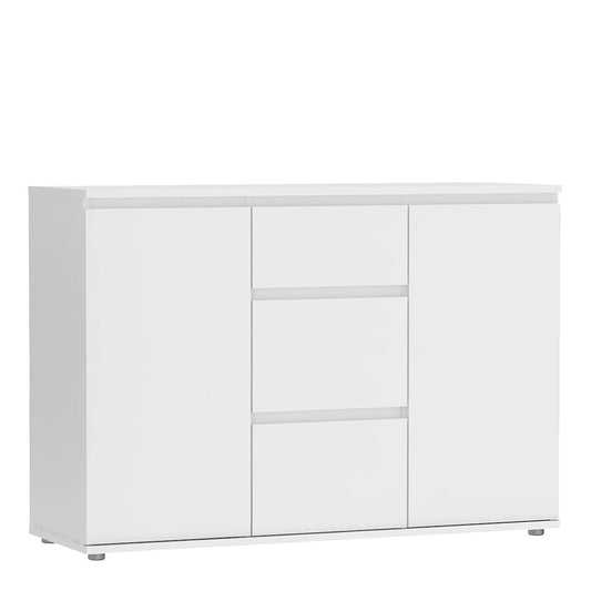 Cote | Furniture Nova Sideboard - 3 Drawer + 2 Door - White Nova, Sideboards 709712514949