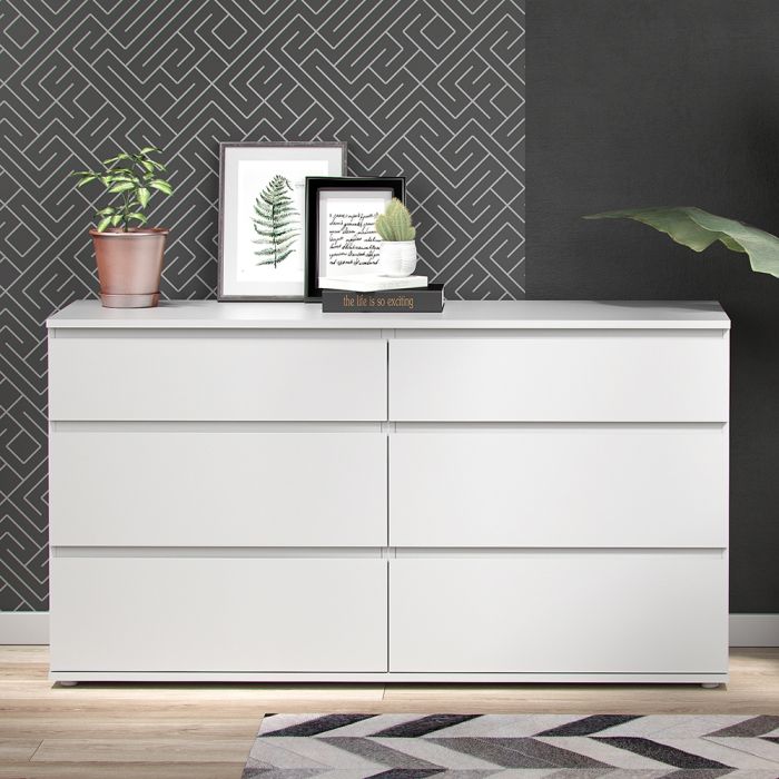 Cote | Furniture Nova Chest of Drawers, 6 Drawer (3+3) Wide - White Nova, Chest of Drawers 709712524949