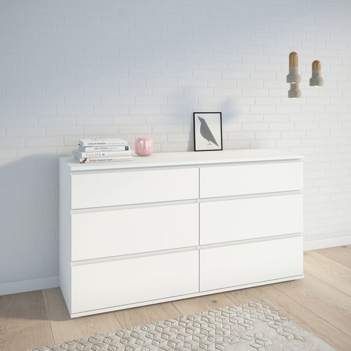 Cote | Furniture Nova Chest of Drawers, 6 Drawer (3+3) Wide - White Nova, Chest of Drawers 709712524949