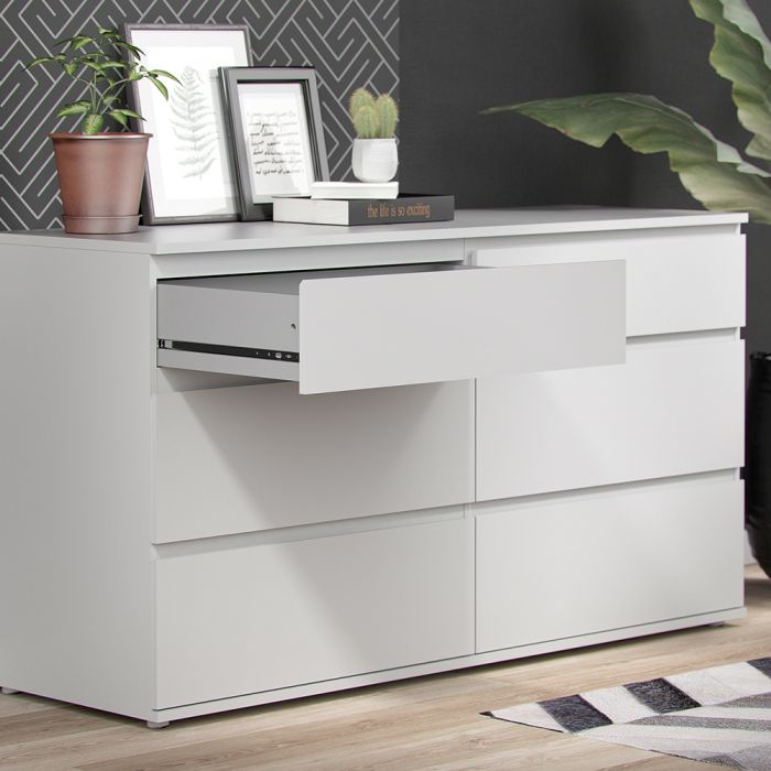 Cote | Furniture Nova Chest of Drawers, 6 Drawer (3+3) Wide - White Nova, Chest of Drawers 709712524949