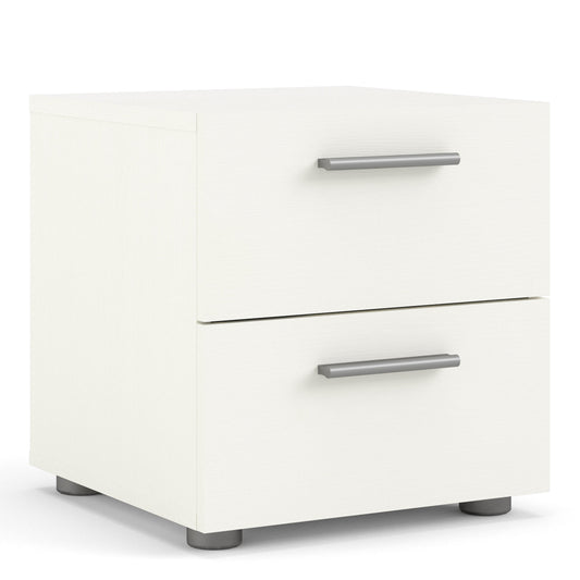 Cote | Furniture Pepe Bedside Table, 2 Drawers - White Woodgrain Pepe, Bedside Tables 7107007048