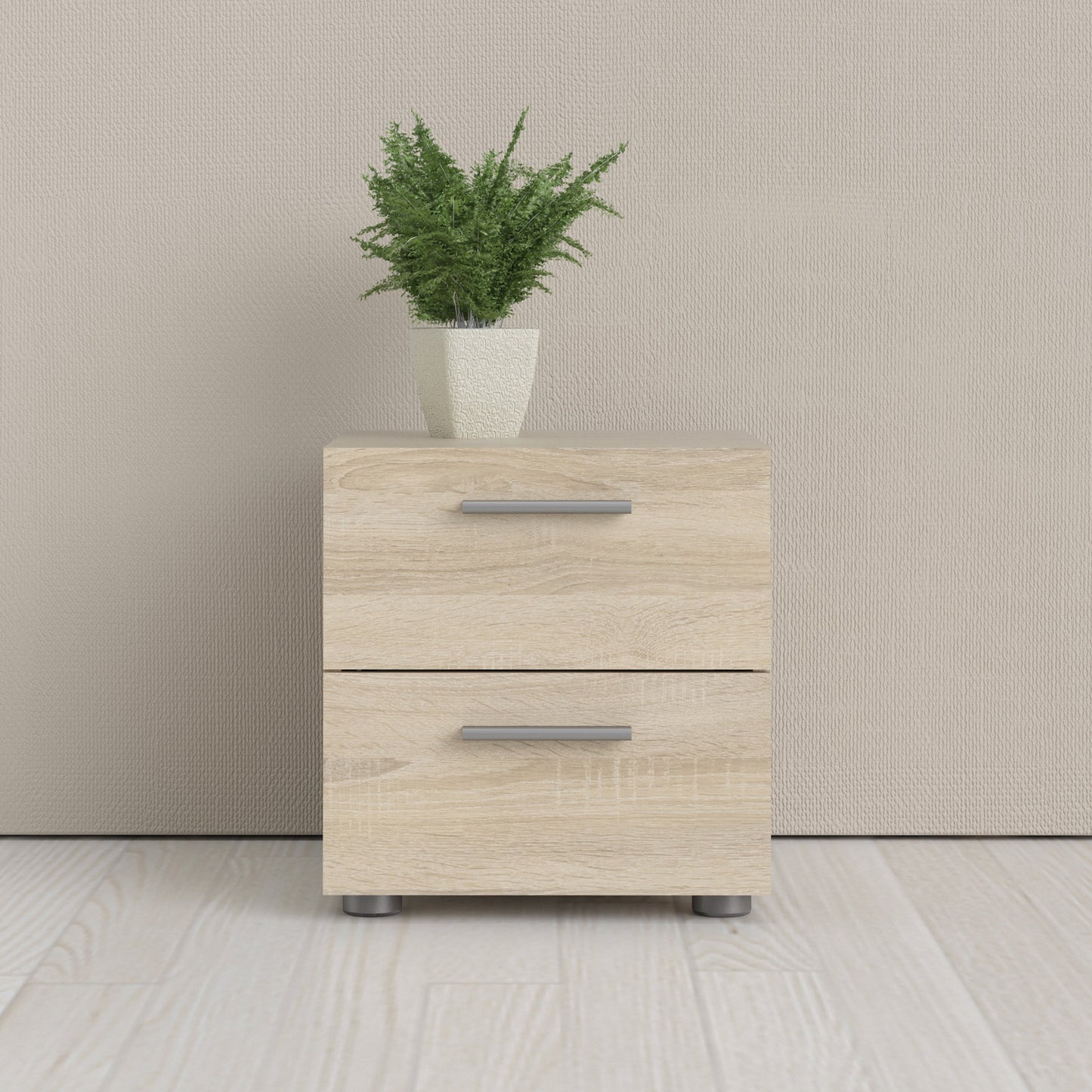 Cote | Furniture Pepe Bedside Table, 2 Drawer - Oak Pepe, Bedside Tables 71070070ak