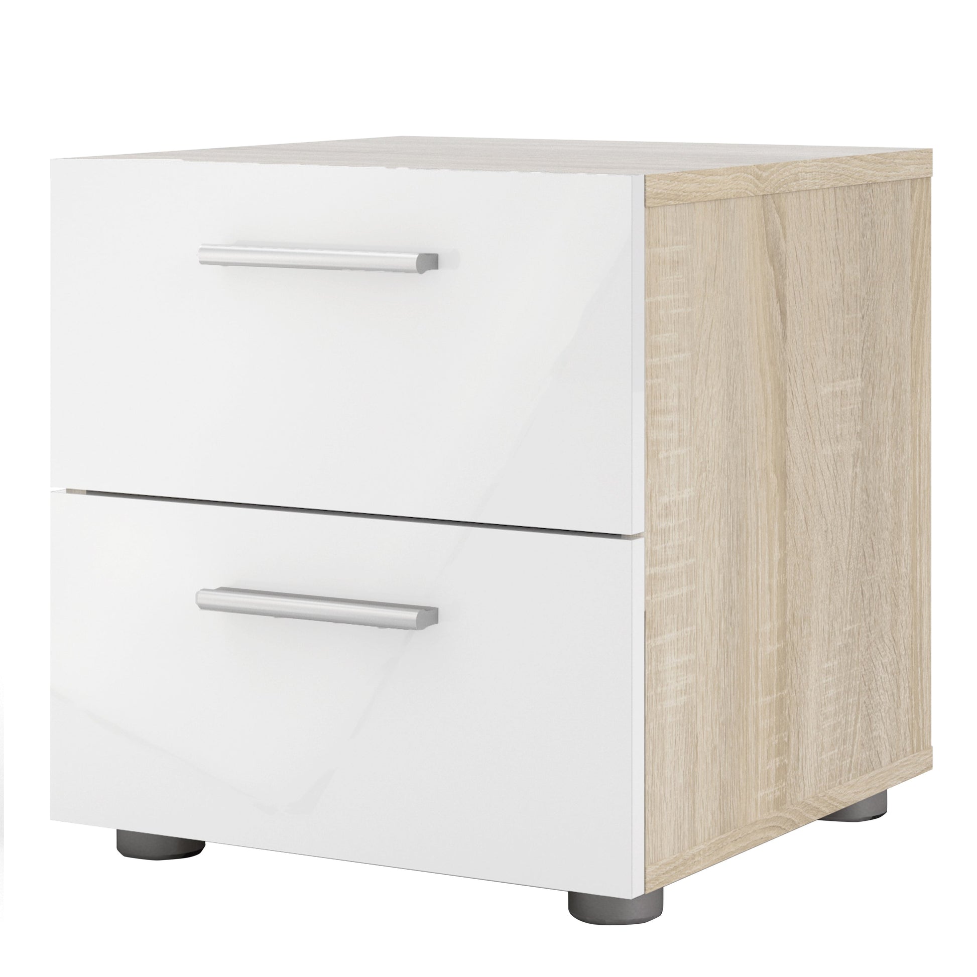 Cote | Furniture Pepe Bedside Table, 2 Drawers - Oak & White Pepe, Bedside Tables 71070070akuu