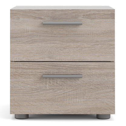 Cote | Furniture Pepe Bedside Table, 2 Drawers - Truffle Oak Pepe, Bedside Tables 71070070cj