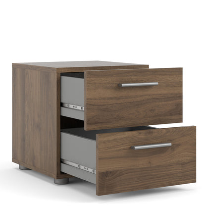 Cote | Furniture Pepe Bedside Table, 2 Drawers - Walnut Pepe, Bedside Tables 71070070dj