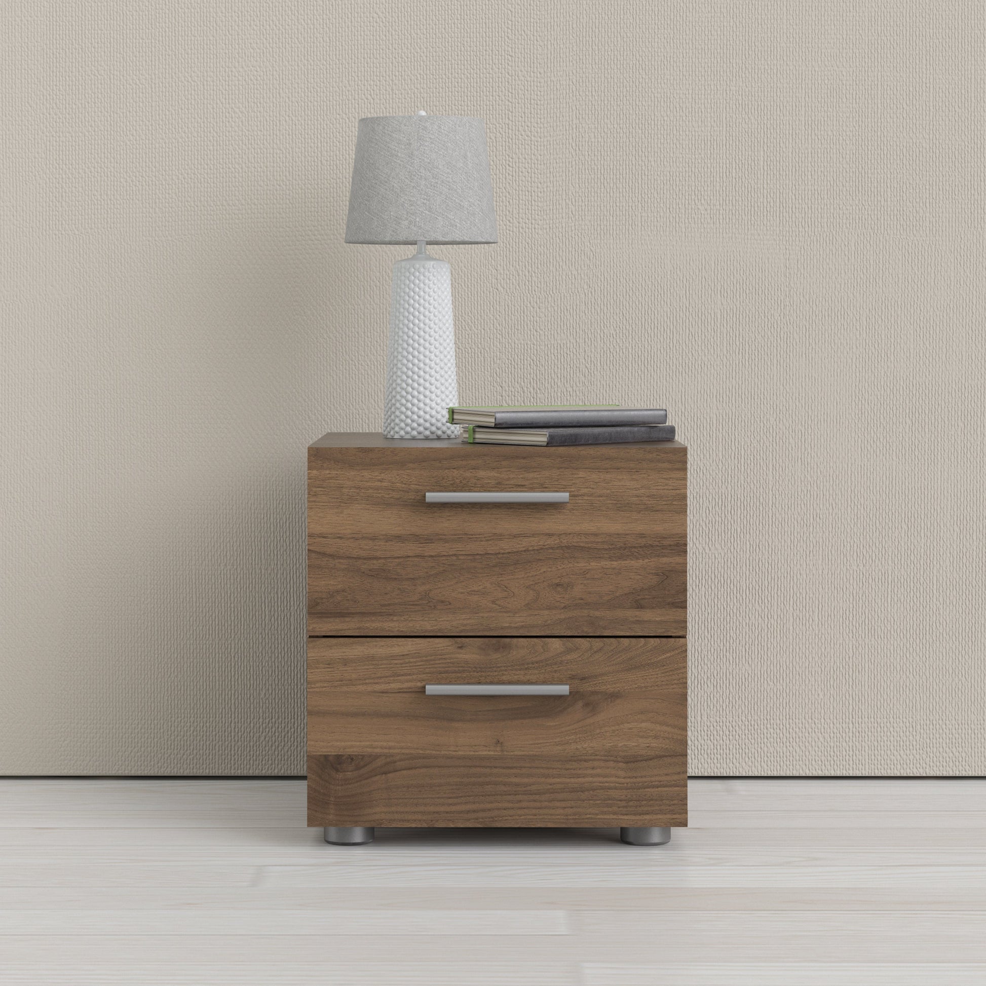 Cote | Furniture Pepe Bedside Table, 2 Drawers - Walnut Pepe, Bedside Tables 71070070dj