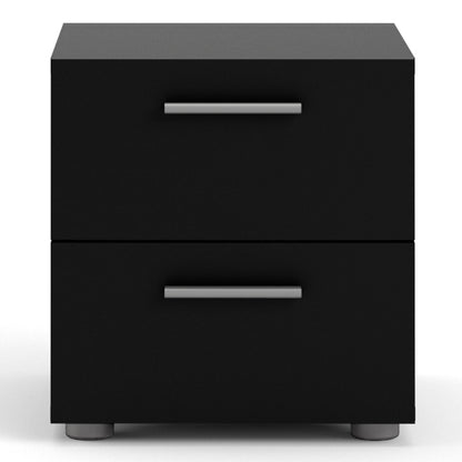 Cote | Furniture Pepe Bedside Table, 2 Drawers - Black Pepe, Bedside Tables 71070070gm