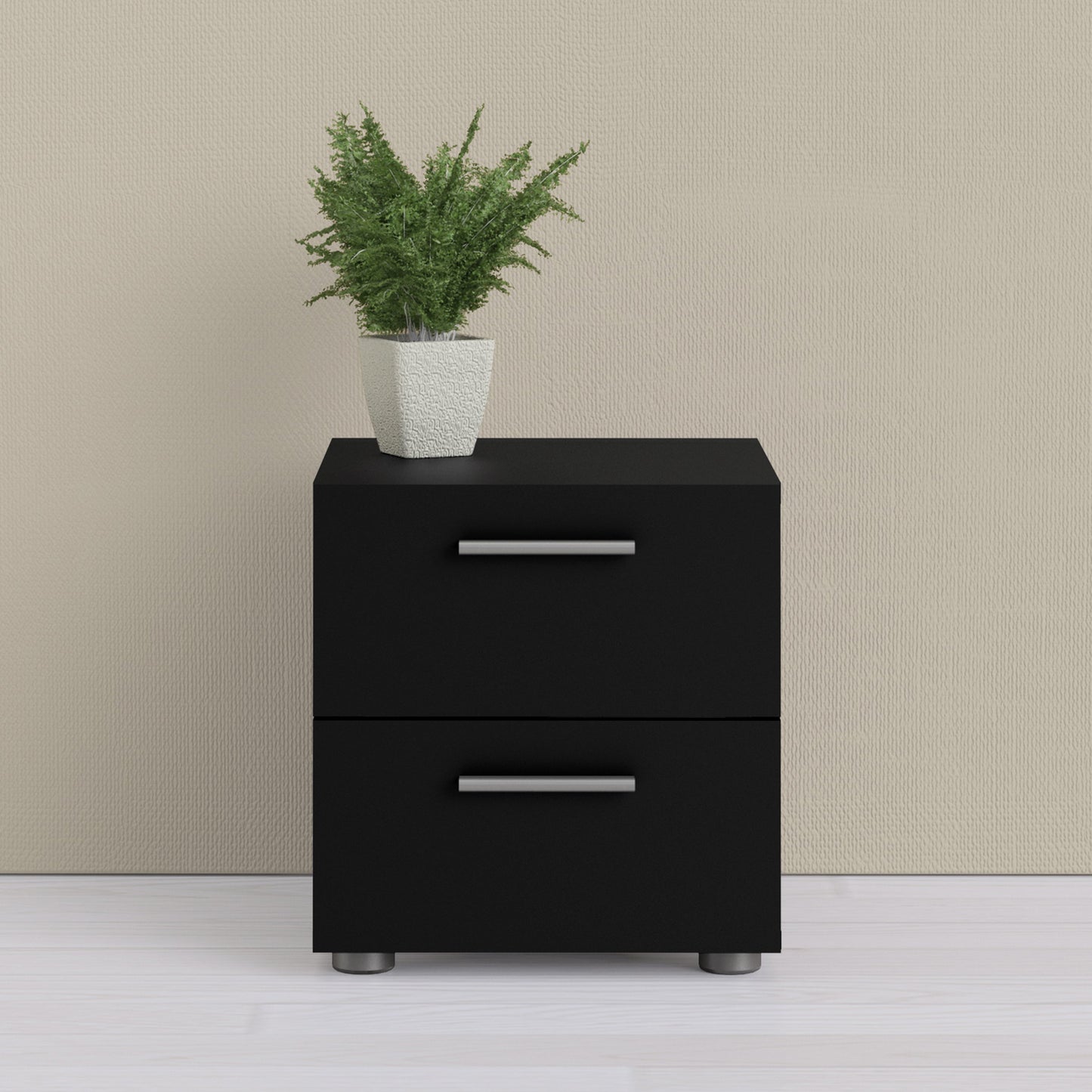 Cote | Furniture Pepe Bedside Table, 2 Drawers - Black Pepe, Bedside Tables 71070070gm