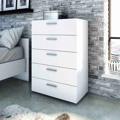 Cote | Furniture Pepe Chest of Drawers, 5 Drawers - White Pepe, Chest of Drawers 7107007249