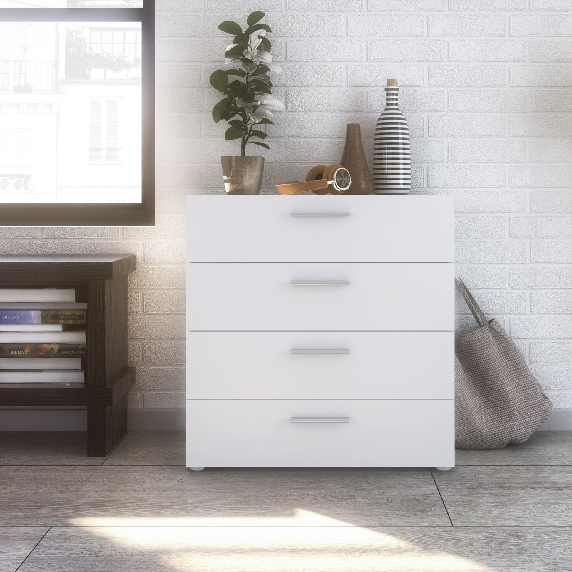 Cote | Furniture Pepe Chest of Drawers, 4 Drawers - White Pepe, Chest of Drawers 710705054949