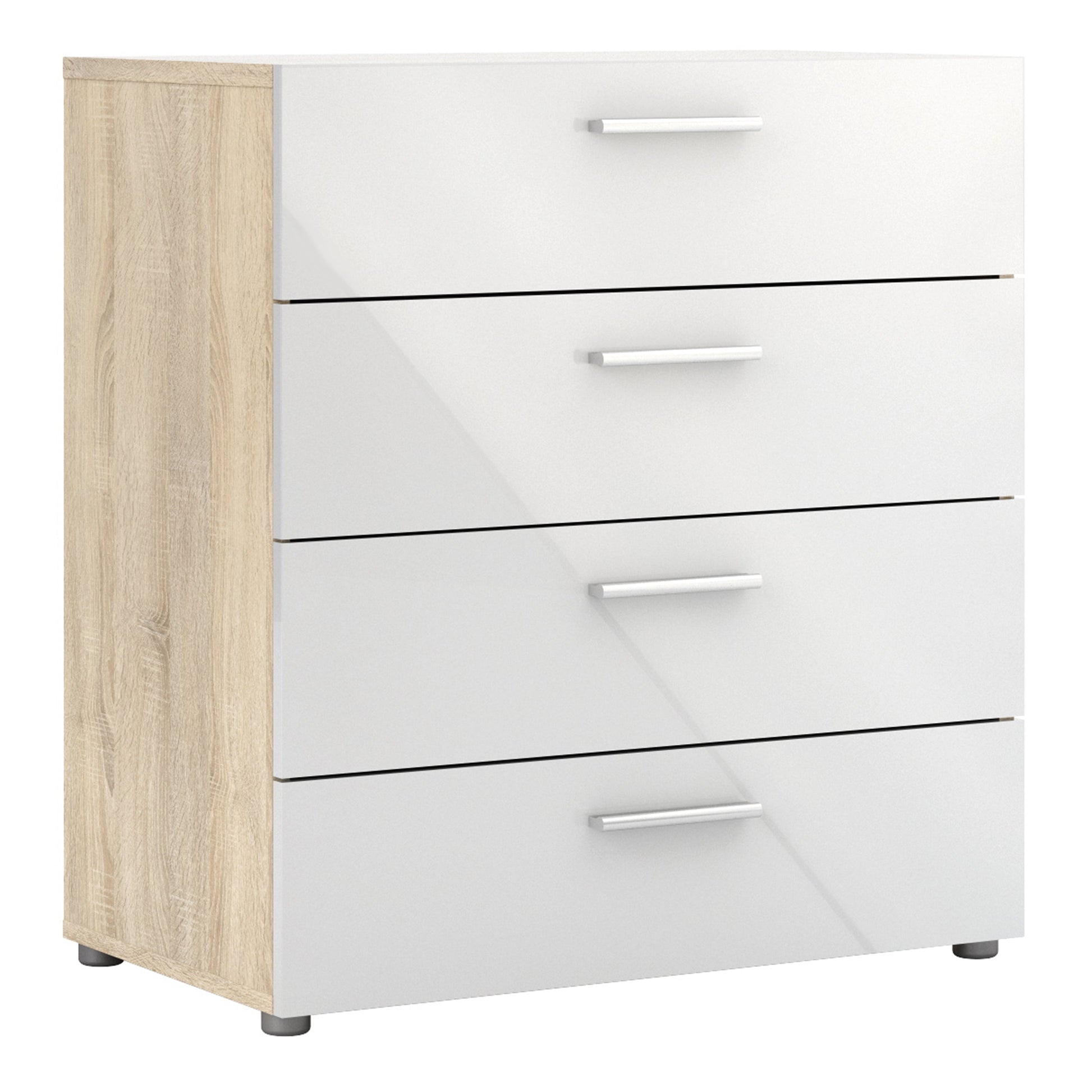 Cote | Furniture Pepe Chest of Drawers, 4 Drawer - Oak & White Pepe, Chest of Drawers 71070505akuu