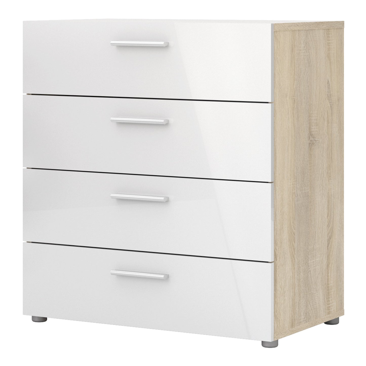 Cote | Furniture Pepe Chest of Drawers, 4 Drawer - Oak & White Pepe, Chest of Drawers 71070505akuu