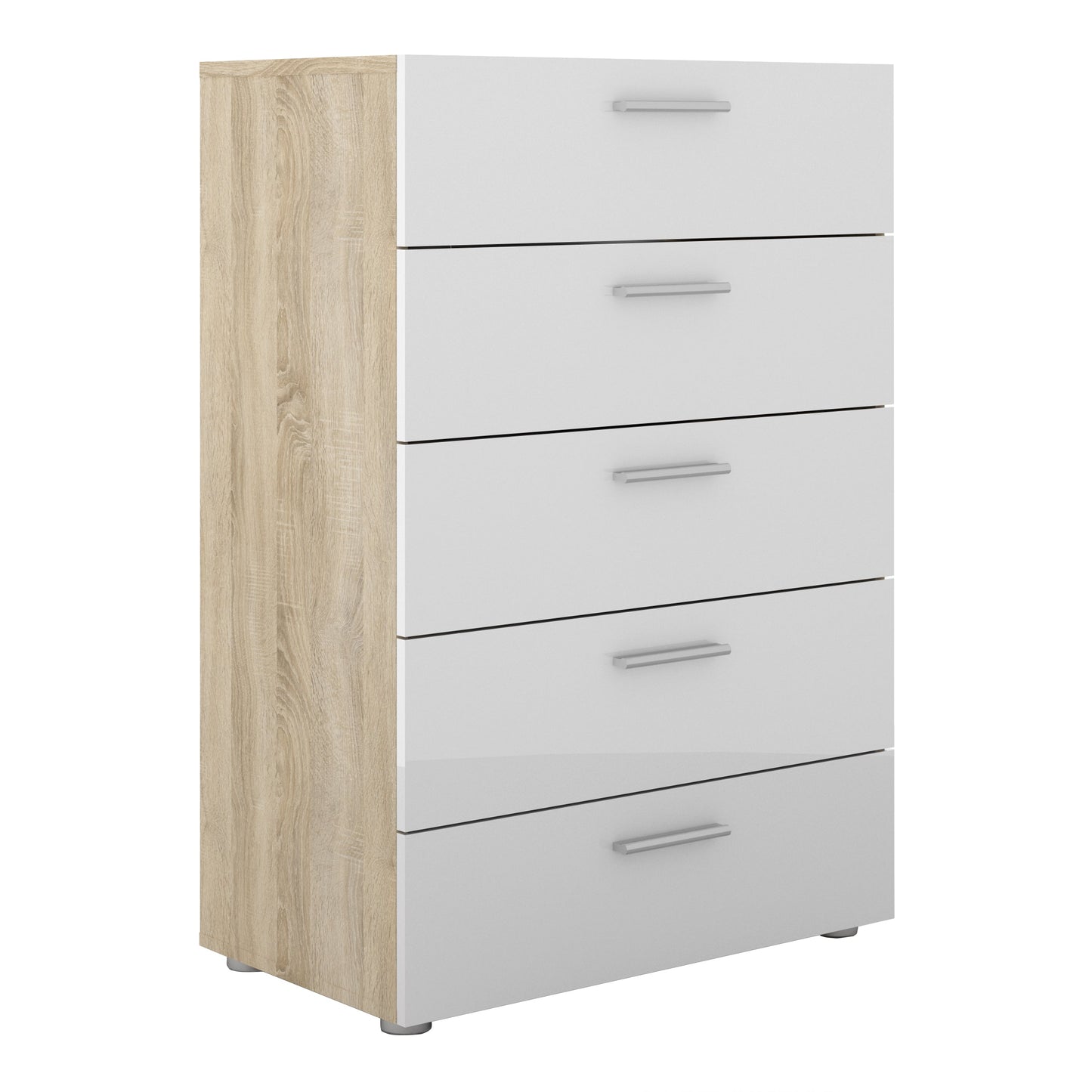 Cote | Furniture Pepe Chest of Drawers, 5 Drawer - Oak & White Pepe, Chest of Drawers 71070508akuu