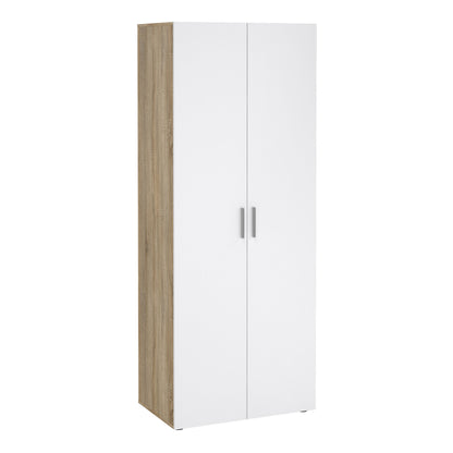 Cote | Furniture Pepe 3 Piece Bedroom Set - Bedside Table, Chest and 2 Door Wardrobe - Oak & White Pepe, BUNDLE 710akuup1