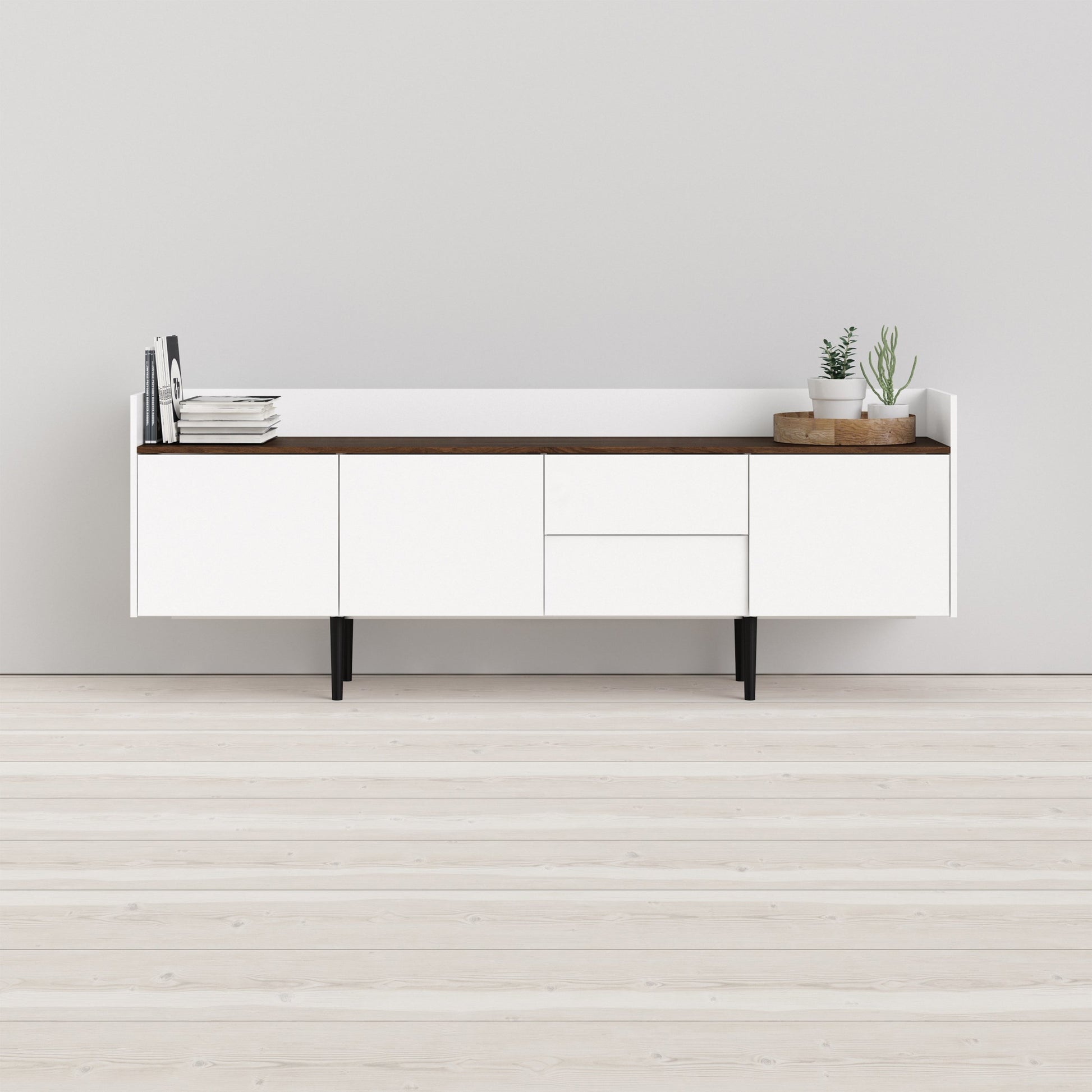 Cote | Furniture Unit Sideboard, 2 Drawer + 3 Door - White & Walnut Unit, Sideboards 7137090049dj