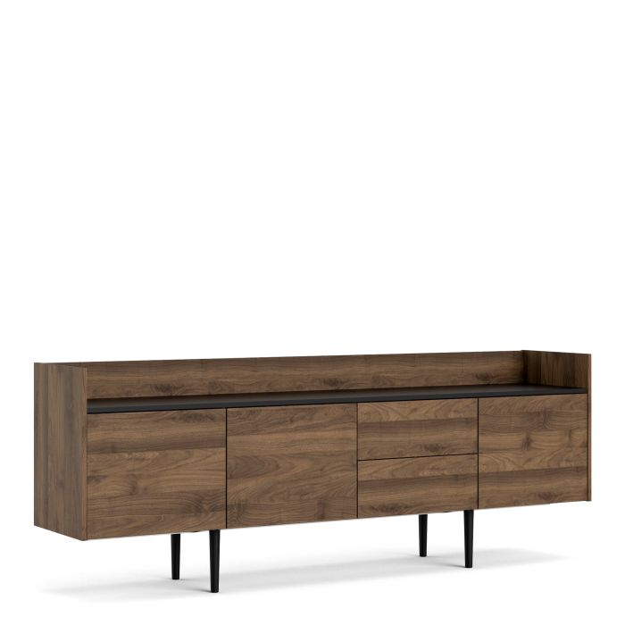 Cote | Furniture Unit Sideboard 2 Drawer + 3 Door - Walnut & Black Unit, Sideboards 71370900dj86