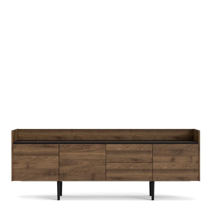 Cote | Furniture Unit Sideboard 2 Drawer + 3 Door - Walnut & Black Unit, Sideboards 71370900dj86