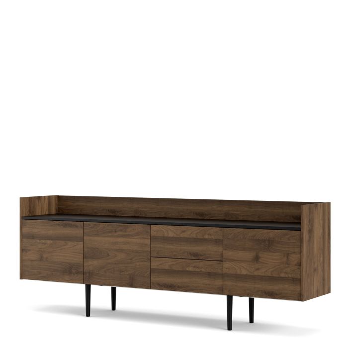 Cote | Furniture Unit Sideboard 2 Drawer + 3 Door - Walnut & Black Unit, Sideboards 71370900dj86